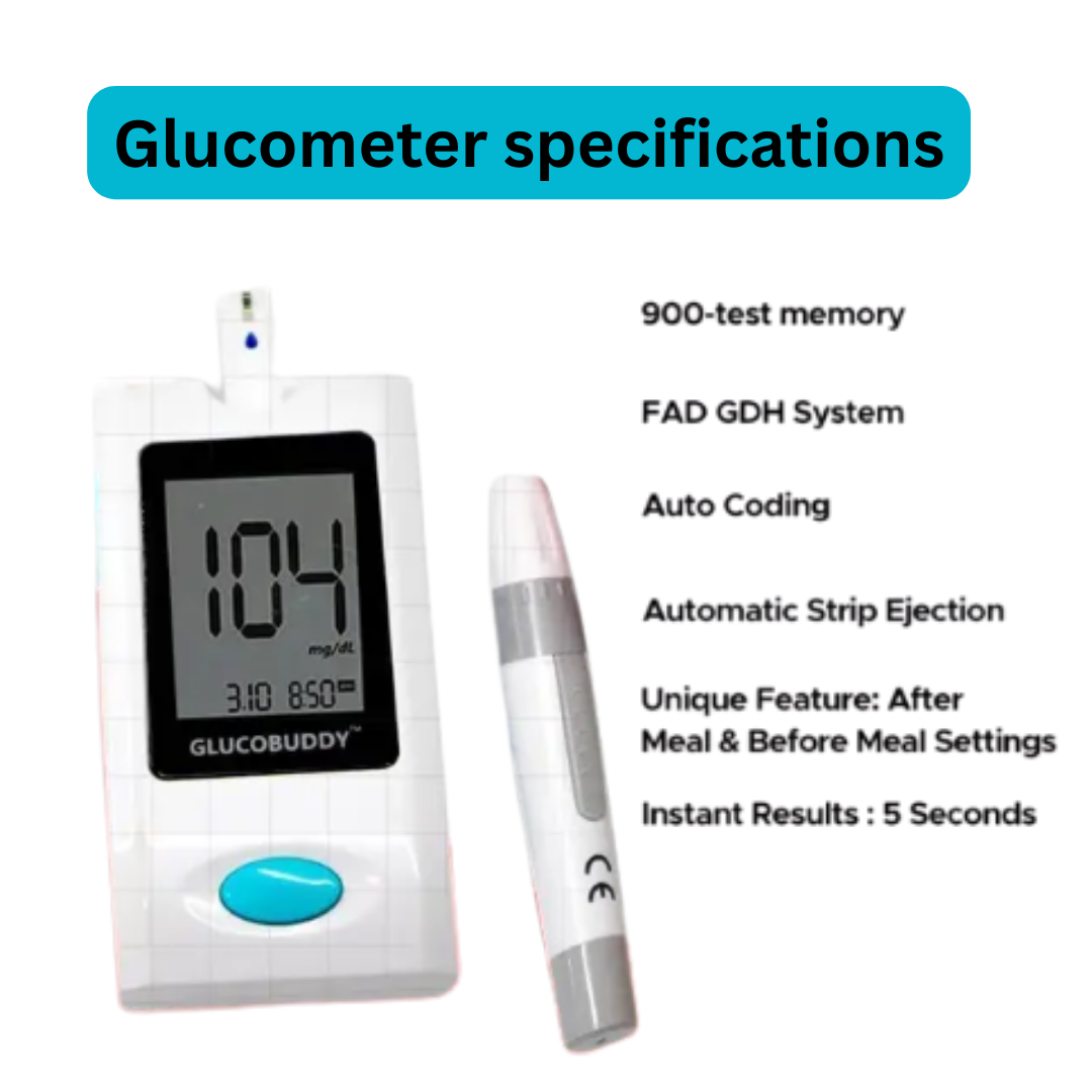 SS-RGB GlucoBuddy AC-300 – Blood Glucose Monitoring System (Free 10 Strips + 10 Lancets Included) - Image 3