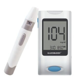 SS-RGB GlucoBuddy AC-300 – Blood Glucose Monitoring System (Free 10 Strips + 10 Lancets Included)