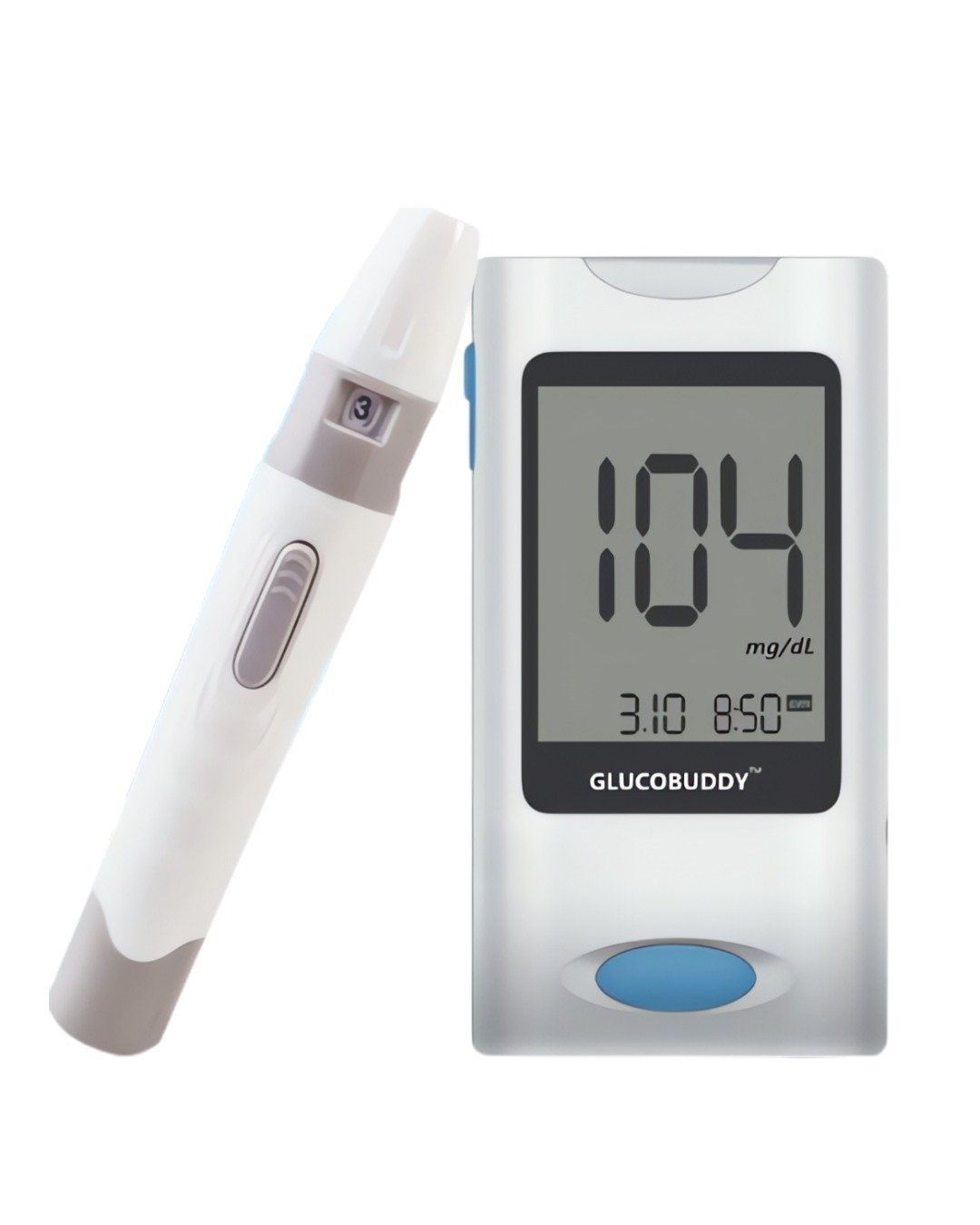 SS-RGB GlucoBuddy AC-300 – Blood Glucose Monitoring System (Free 10 Strips + 10 Lancets Included)